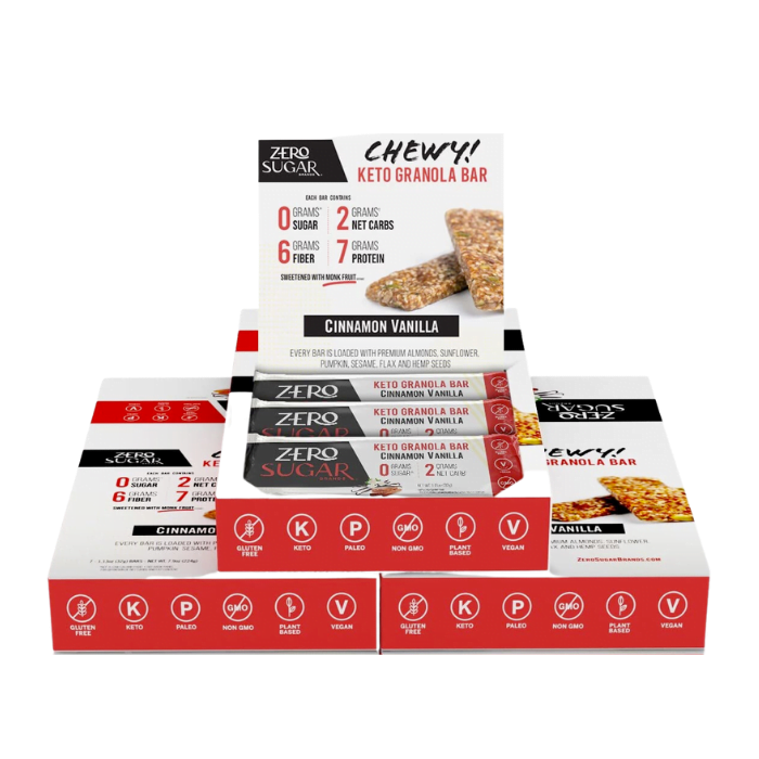 Zero Sugar Keto Granola Protein Bar – 21 Bars (3 pack)