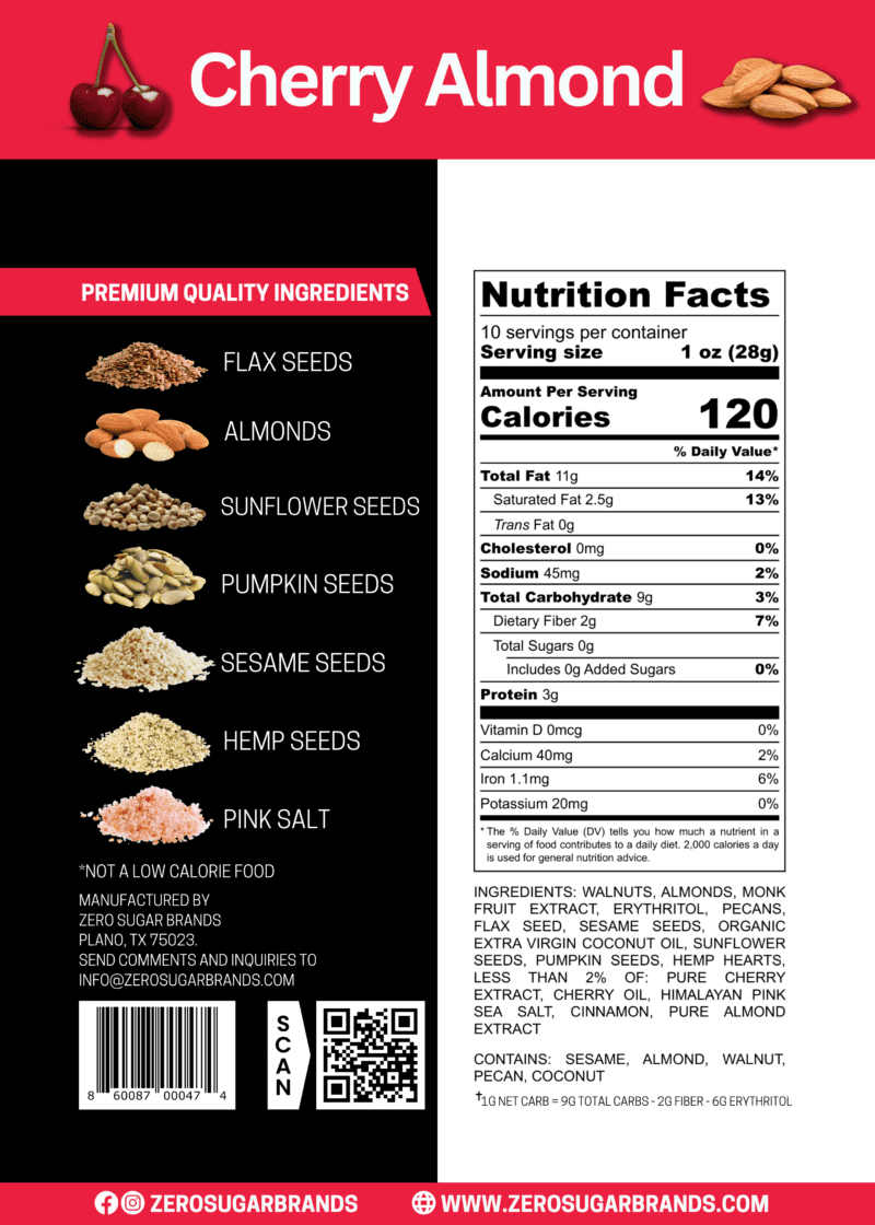cherry almond granola nutrition facts