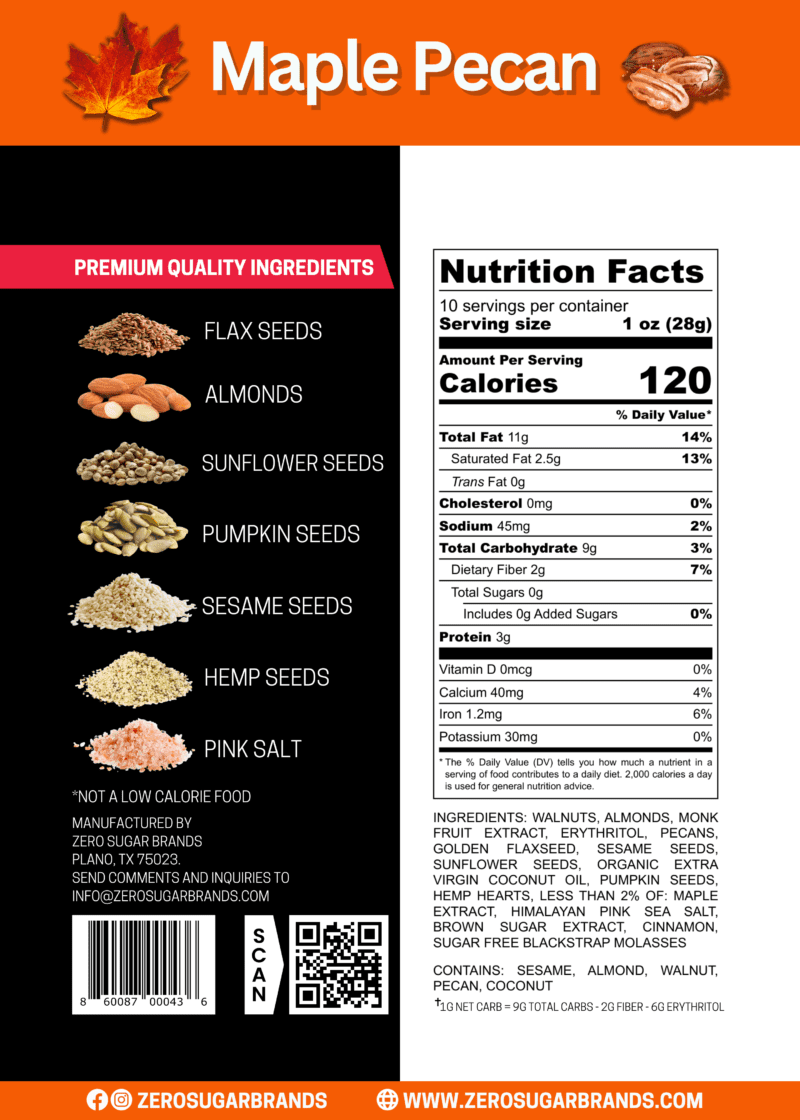 maple pecan nutrition facts